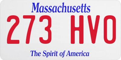 MA license plate 273HV0