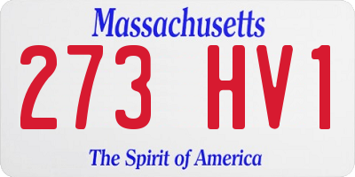 MA license plate 273HV1