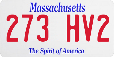 MA license plate 273HV2