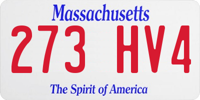 MA license plate 273HV4