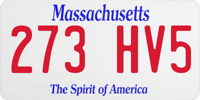 MA license plate 273HV5