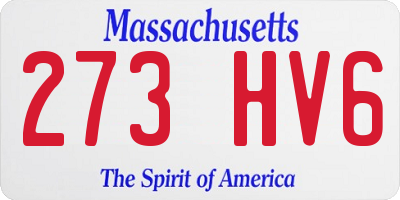 MA license plate 273HV6