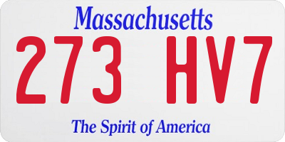 MA license plate 273HV7