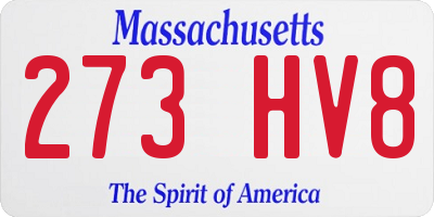 MA license plate 273HV8