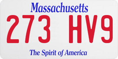 MA license plate 273HV9