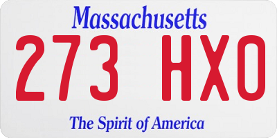 MA license plate 273HX0
