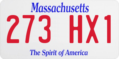 MA license plate 273HX1