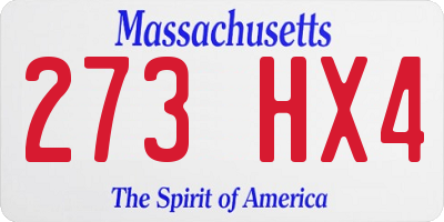 MA license plate 273HX4