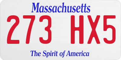 MA license plate 273HX5