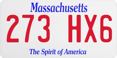 MA license plate 273HX6