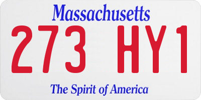 MA license plate 273HY1