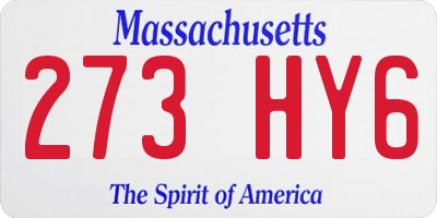 MA license plate 273HY6