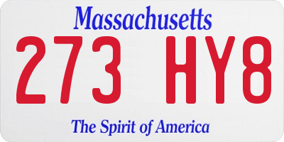 MA license plate 273HY8