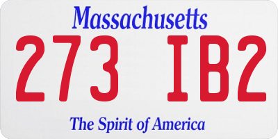 MA license plate 273IB2