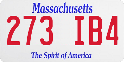 MA license plate 273IB4