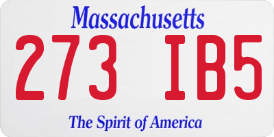 MA license plate 273IB5