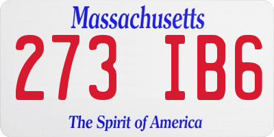 MA license plate 273IB6