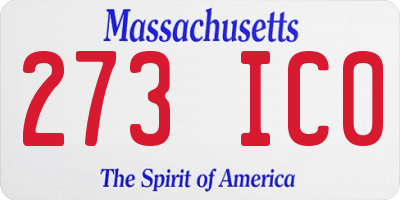 MA license plate 273IC0