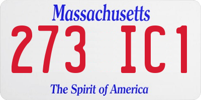 MA license plate 273IC1
