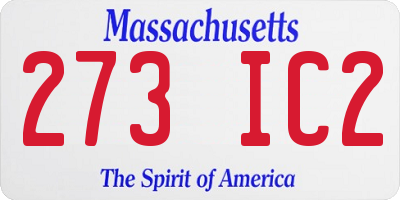 MA license plate 273IC2