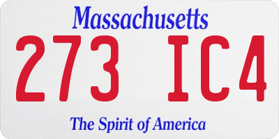 MA license plate 273IC4