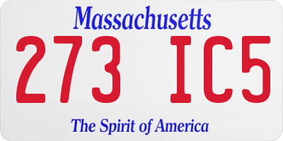 MA license plate 273IC5