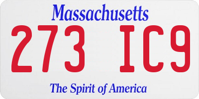 MA license plate 273IC9