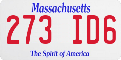 MA license plate 273ID6