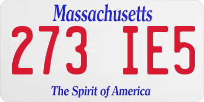 MA license plate 273IE5