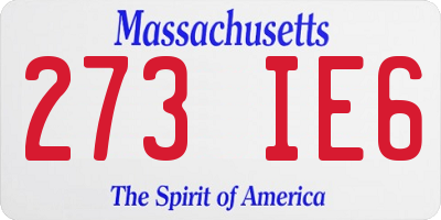 MA license plate 273IE6