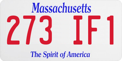 MA license plate 273IF1
