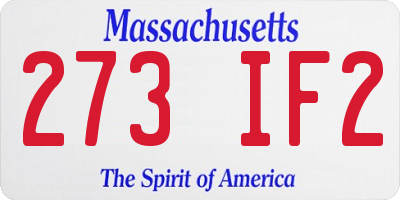 MA license plate 273IF2