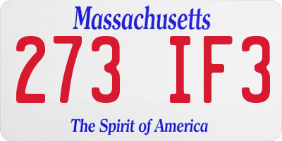 MA license plate 273IF3
