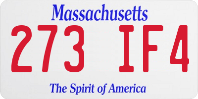 MA license plate 273IF4