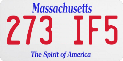 MA license plate 273IF5