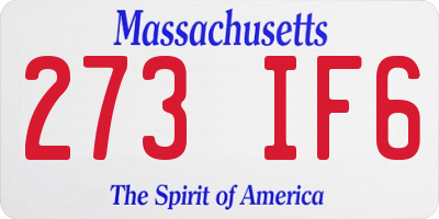 MA license plate 273IF6