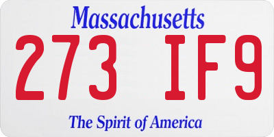 MA license plate 273IF9