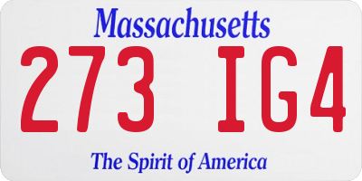 MA license plate 273IG4