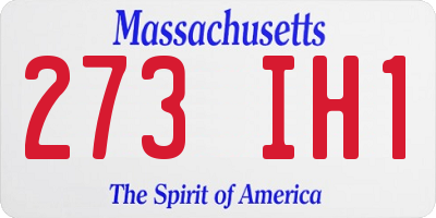 MA license plate 273IH1