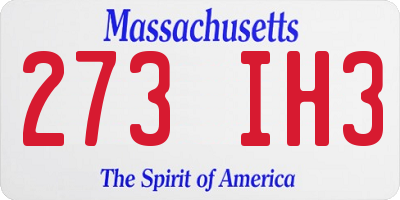 MA license plate 273IH3