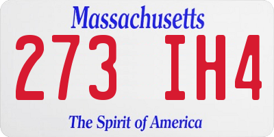 MA license plate 273IH4
