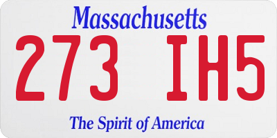 MA license plate 273IH5