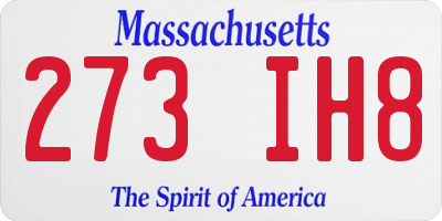 MA license plate 273IH8