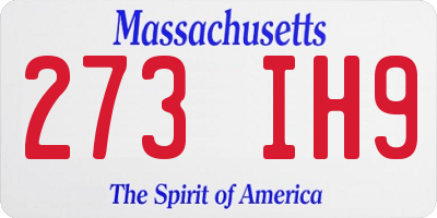 MA license plate 273IH9