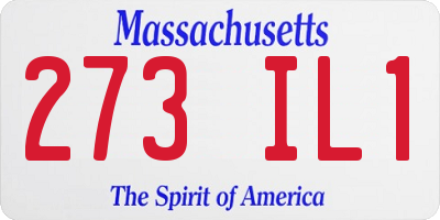 MA license plate 273IL1