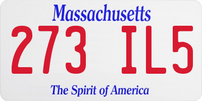 MA license plate 273IL5