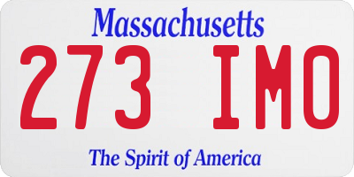 MA license plate 273IM0