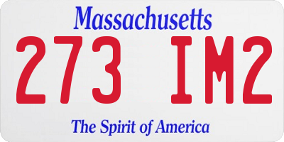 MA license plate 273IM2