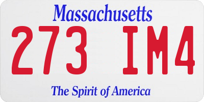 MA license plate 273IM4
