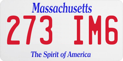 MA license plate 273IM6